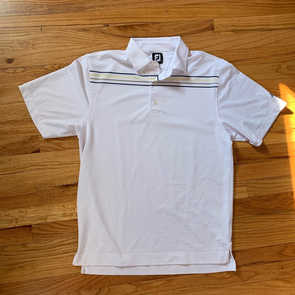 FootJoy Men’s Size Medium Short Sleeve Polo Bundle of Two Striped Cotton Blend - Picture 3 of 12